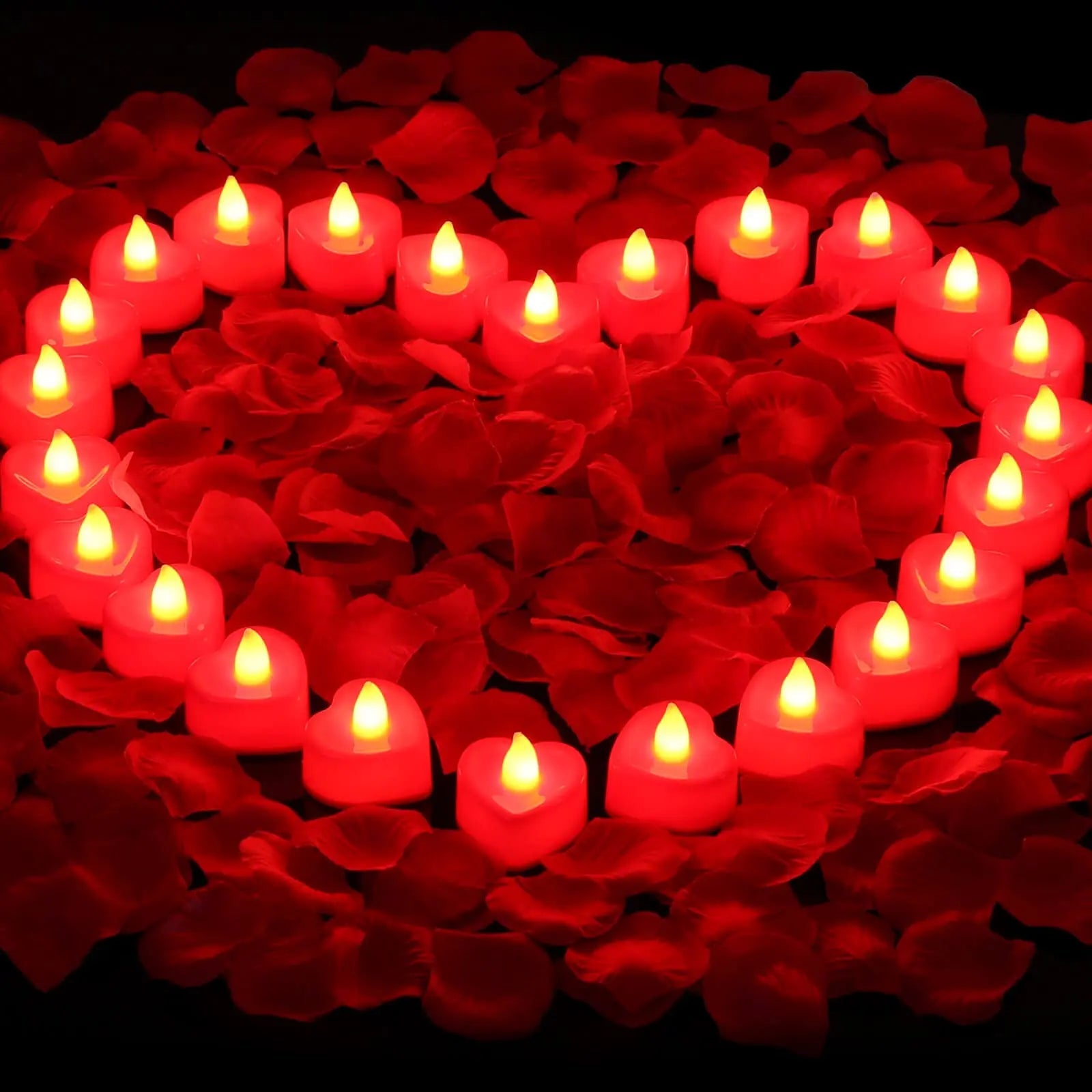 24PCS LED Candle Tea Lights Battery Operated Red Shells Romantic Decoration Flameless Wedding Party Use Econic Blanks